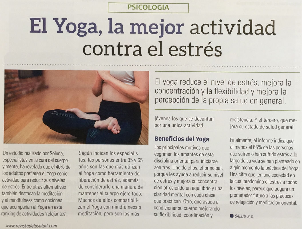 Retall de premsa sobre el ioga com a activitat contra l'estrès